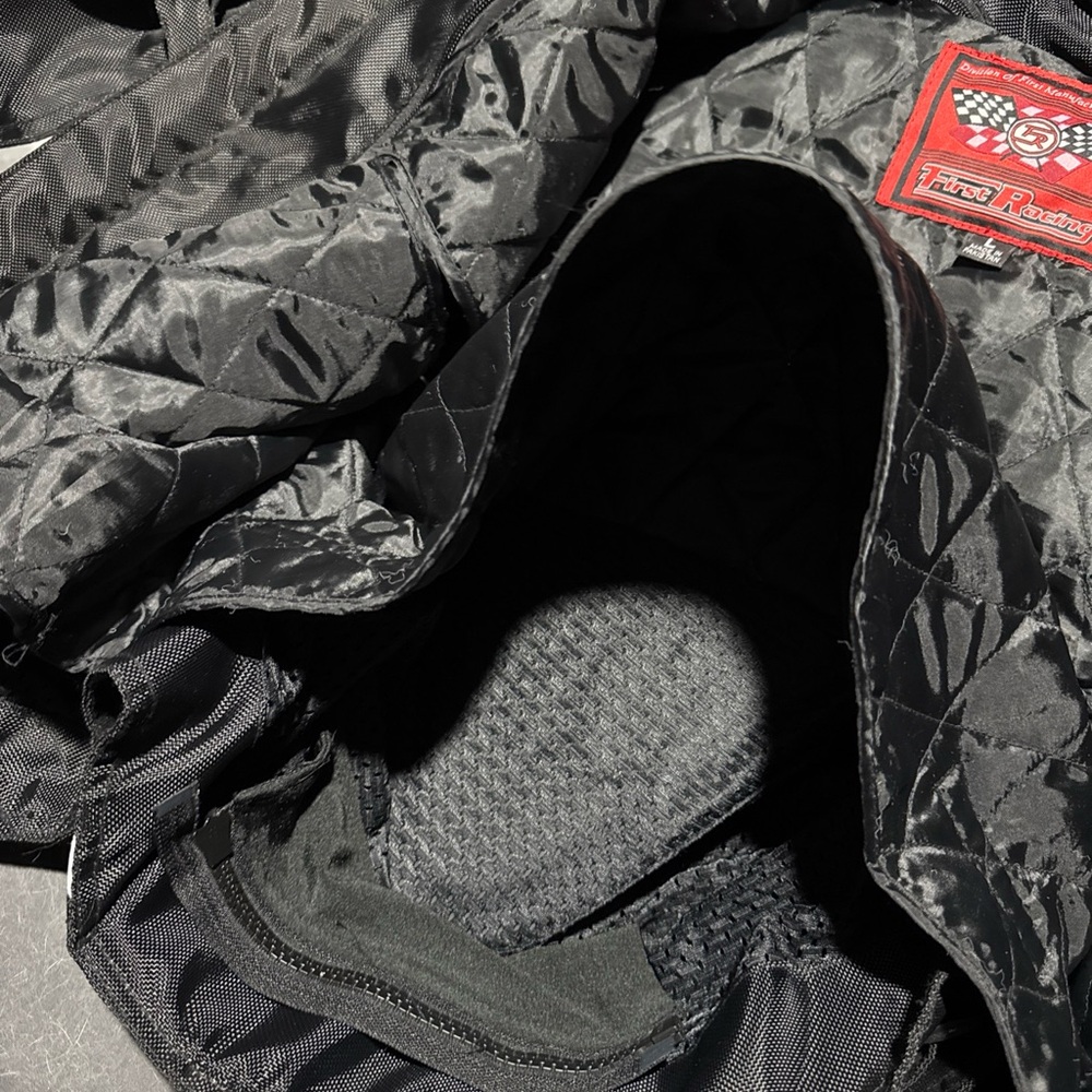 First Racing Armored Black Motorcycle Jacket, Reflective with Inner Liner - Picture 5 of 8